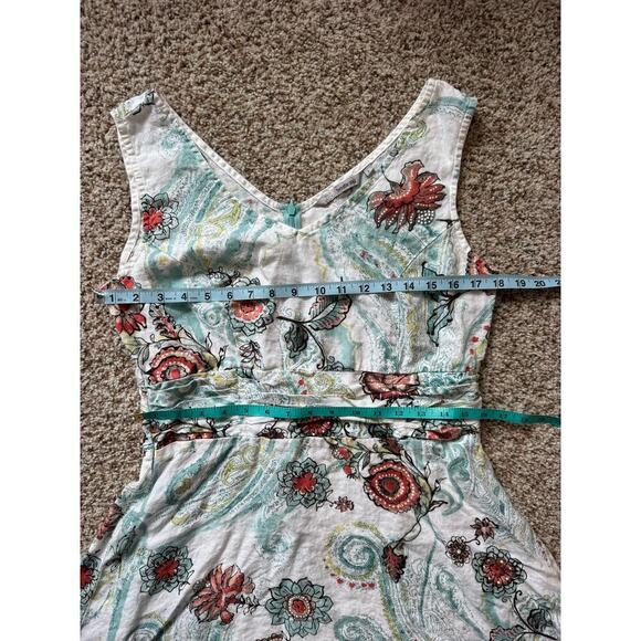 TSD; TWO STAR DOG 100% Linen, floral print Dress, size Large, - Picture 6 of 11